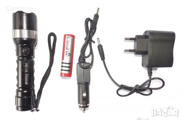 Мощен фенер POLICE CREE T6 със - 1000 лумена, снимка 2 - Къмпинг осветление - 33887278