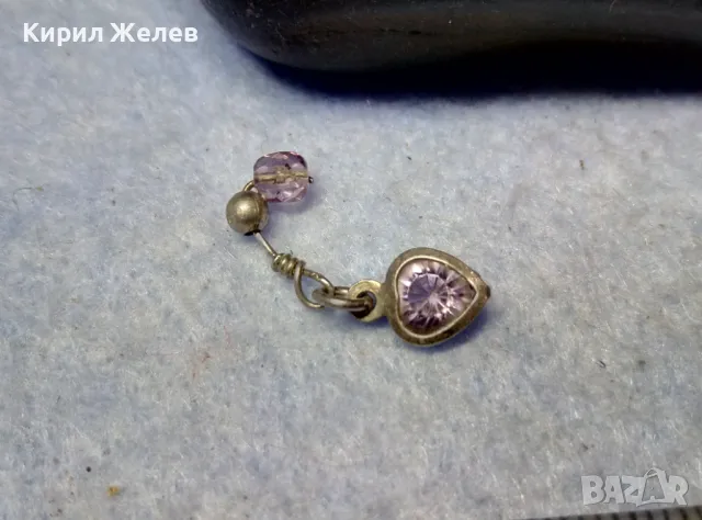 СТАРИННО СКЪПОЦЕННО СРЕБЪРНО УРКАШЕНИЕ ВИСУЛКА РЪЧНА ИЗРАБОТКА с ФАСЕТИРАН АМЕТИСТ 49288, снимка 7 - Антикварни и старинни предмети - 49522598