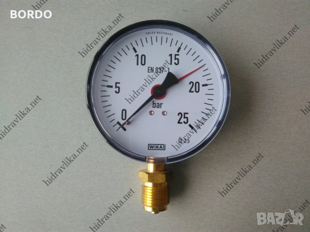 Манометър WIKA - Ф100/0-25 bar (радиален), снимка 1