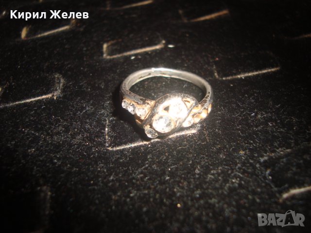 ВИНТИДЖ АРТ ПОСРЕБРЕН ПРЪСТЕН с КРИСТАЛЧЕТА 17554, снимка 4 - Пръстени - 31246919
