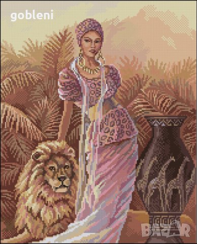 	гоблен "АМАЗОНКА"-Д39; шев 1:4; размери/37*46/см.;37 цвята; 63 лв., снимка 2 - Гоблени - 40104822