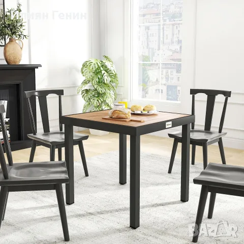 Градинска маса Outsunny, пластмаса, 78 x 78 x 74 см, снимка 10 - Градински мебели, декорация  - 56320453