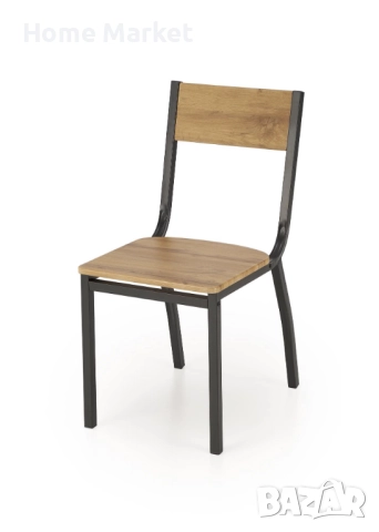 Комплект MILTON маса с 4 стола, натурално/черно   Материал - фурнирована плоскост - меламин , снимка 5 - Маси - 52596059