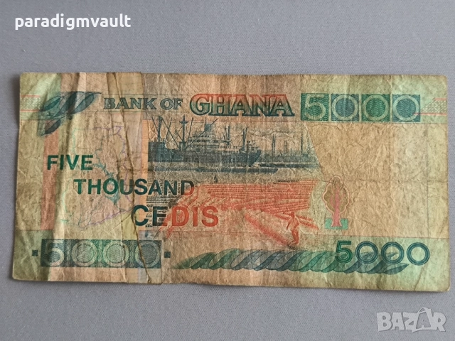 Банкнота - Гана - 5000 седи | 2000г., снимка 2 - Нумизматика и бонистика - 52895889