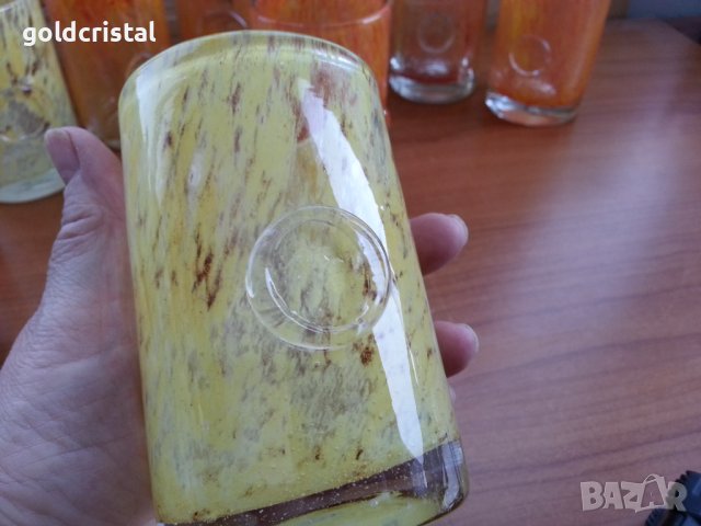 Стъклени чаши цветно стъкло , снимка 8 - Антикварни и старинни предмети - 38195299