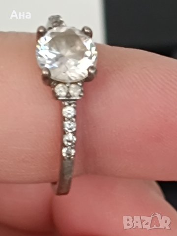 Красив сребърен пръстен със сапфир 3А, снимка 2 - Пръстени - 44480278