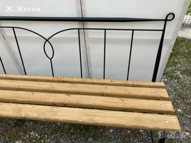 Две красиви пейки - здрава метална конструкция и естествено дърво, снимка 9 - Градински мебели, декорация  - 53905220