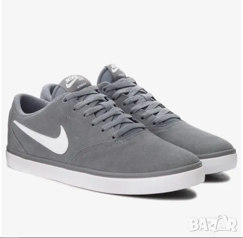 кецове / маратонки NIKE SB CHECK SOLAR COOL GREY-WHITE  номер 43,5-44, снимка 4 - Кецове - 49170437