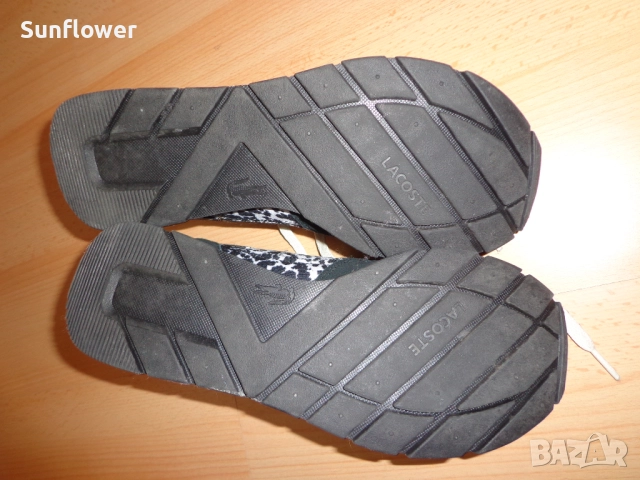 Дамски черно-бели маратонки Lacoste Live! с оригинален принт, размер 40 ЕU 40, UK7  Нови, снимка 9 - Маратонки - 51872384