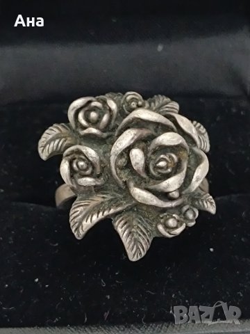 Красив сребърен пръстен Роза #37К, снимка 4 - Пръстени - 44383290