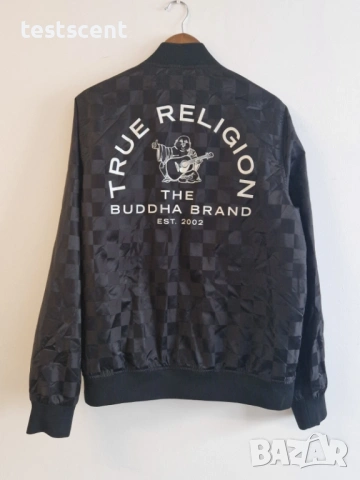 $280 Оригинално мъжко дизайнерско яке True Religion Jacket Buddha Satin Bomber Nylon Размер L, снимка 5 - Якета - 54020259