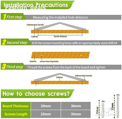 Нови 10 броя дръжки за кухненски шкафове 160 мм отвор Мебели Шкафове Кухня Дом, снимка 5 - Други стоки за дома - 42090796