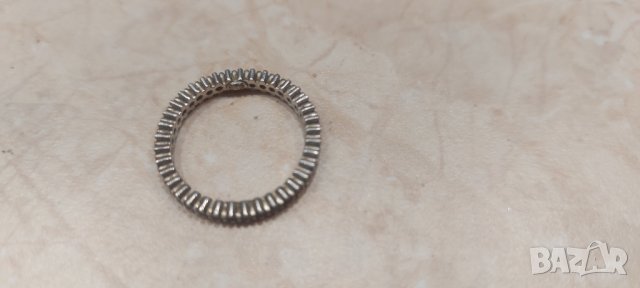 Нежен сребърен пръстен с черни камъчета , снимка 3 - Пръстени - 38775046