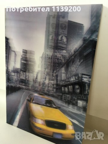 3D Жълто такси taxi Ford в New York винтидж пано за стена, снимка 2 - Декорация за дома - 29388489