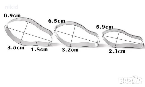 3 бр Магнолия Метални резци форми за направа на цвете украса декорация торта шоколад фондан, снимка 2 - Форми - 31624048
