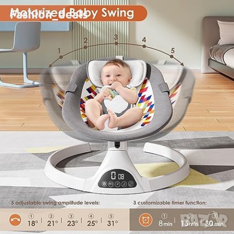 Нова Електрическа бебешка люлка за новородени, бебе с дистанционно управление, Bluetooth, снимка 5 - Други - 42740327