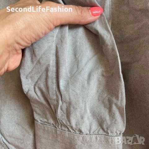 Мъжка риза с дълъг ръкав Diesel, сива, памучна, размер XL, с копчета, снимка 5 - Ризи - 53046974