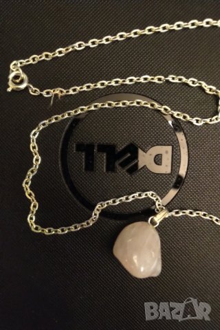 намален Сребърен синджир с розов кварц, снимка 2 - Колиета, медальони, синджири - 31437626