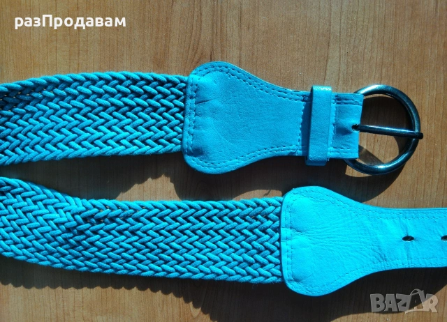 Дамски плетен Колан ~ Тюркоаз, снимка 2 - Колани - 54345486