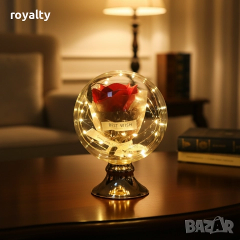 Лампа с роза и мека светлина – подарък, който остава и след празника, снимка 5 - Други стоки за дома - 52188746