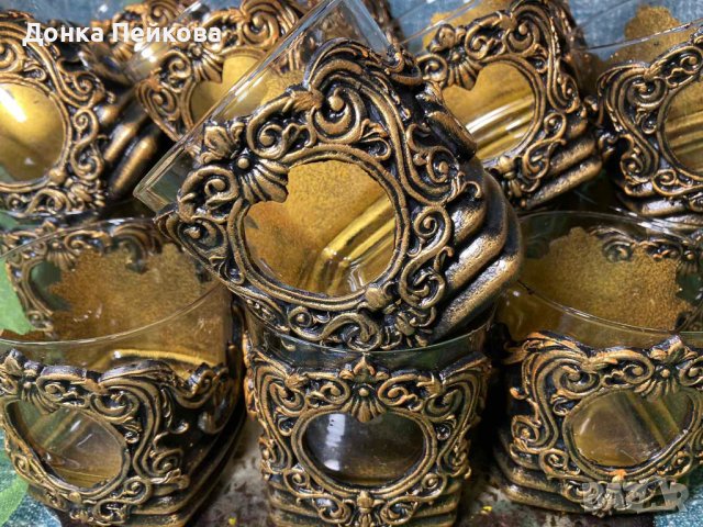 Сет за вино от 6 чаши и декантер в злато или сребро, снимка 5 - Декорация за дома - 40826907