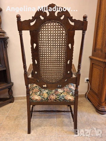 УНИКАТ! Кресло орех масив, снимка 7 - Дивани и мека мебел - 53916398