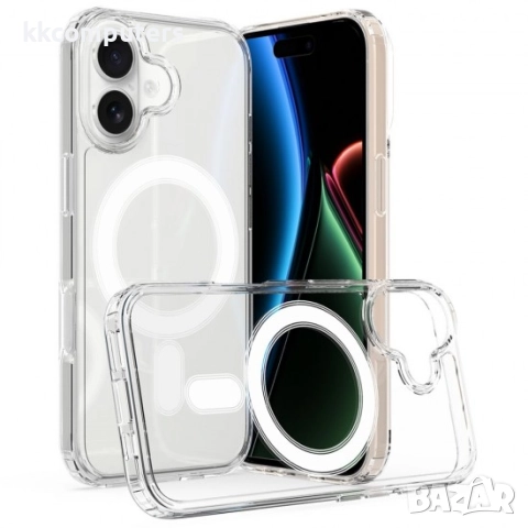 Силиконов кейс bSmart Magsafe 1.5mm, За iPhone 17 (6.3), Прозрачен