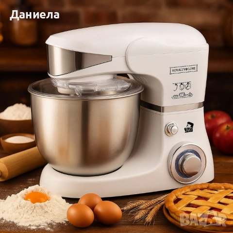 Многофункционален планетарен миксер с иноксова купа 5.5L Royalty Line RL-PKM1600, снимка 3 - Миксери - 51879187