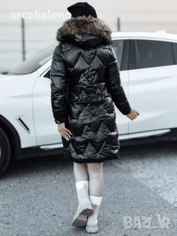 Дамско зимно яке ELECIO дълго ватирано с качулка, 2цвята , снимка 9 - Якета - 47424317