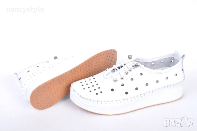 СЕЗОН '26! Бели летни обувки на дупки, снимка 4 - Дамски ежедневни обувки - 53947183