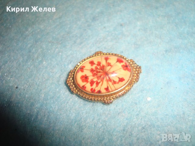 СТАРО БРОНЗОВО ФЛОРАЛНО БИЖУ АПЛИКАЦИЯ БЕЛ ЕПОК СТИЛ с ЕМАЙЛ-ЛАК 14349, снимка 2 - Антикварни и старинни предмети - 35596756