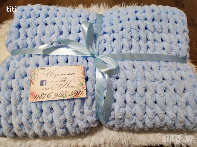 Ръчно плетена бебешка пелена за изписване на бебе , снимка 2 - Спално бельо и завивки - 40016519
