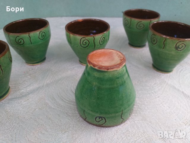 Чаши за ракия керамика 6 броя, снимка 6 - Чаши - 34027577