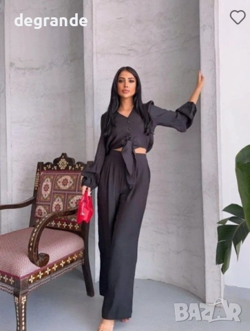 💎 Уникален Дамски Комплект Риза+Панталон, снимка 4 - Комплекти - 53882853