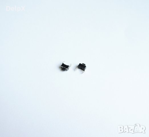 Малък бутон 2pin 6x3,5x5mm PANASONIC незадържащ НО черен 12V 0,05A H=1,5mm, снимка 1