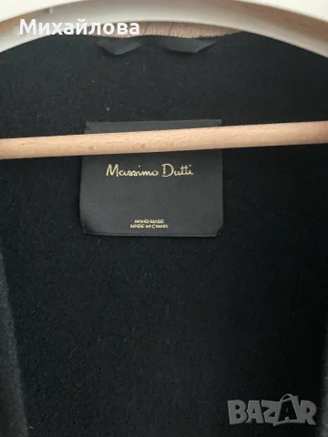 Дълъг черен елек Massimo Dutti – 80% вълна, размер S, снимка 3 - Елеци - 56439638