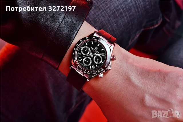 Кварцов часовник PAGANI DESIGN, сапфир,Seiko VK63 механизъм, авт. дата,хронограф,водоустойчив 100 м., снимка 2 - Мъжки - 44605658