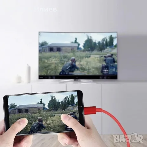 HDMI към Type C кабел за телефон към телевизор , снимка 8 - USB кабели - 56305599