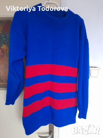 Пуловер-туника чист кашмир-ръчно плетиво +подарък шапка, снимка 2 - Туники - 38910296