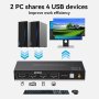 Нов 4K 60hz HDMI USB превключвател KVM превключвател 2PCs, снимка 4