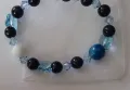 Гривна с естествени сини камъни и кристали Сваровски елементи, снимка 2
