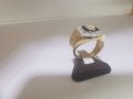 Златен мъжки пръстен с оникс и циркони , снимка 4