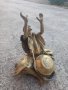 бронзова статуетка масив африкански музикант, снимка 1 - Статуетки - 44156520