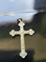 Стар посребрен бронзов Кръст ITALY, снимка 2