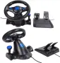 Геймърски волан с педали, въртящ се на 180 градуса, USB, съвместим с PS3/PS2/PC, снимка 6