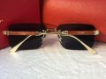 Cartier мъжки слънчеви очила с дървени дръжки, снимка 9