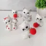 5555 Комплект мини керамични фигурки Бели котета, 5 броя, снимка 2