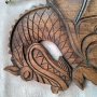 Прекрасна дърворезба на морски дракон за колекция интериор на подходящи заведения механи и любители , снимка 4