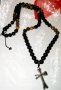 Комплект броеница и гривна мъжка стил Табу с кръст естествен камък стомана кръст плочка коршум , снимка 1 - Колиета, медальони, синджири - 30914272