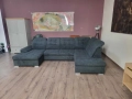 ПРОМОЦИЯ!!!Тъмно сив П - образен ъглов диван Nixon с функция сън, снимка 2